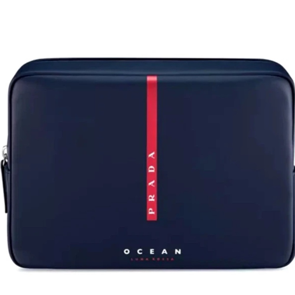 Prada Ocean Blue and Red Men's Toiletry Bag